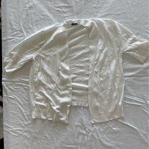 Jeanne Pierre Soft White 3/4 Sleeve Cardigan (size Medium)